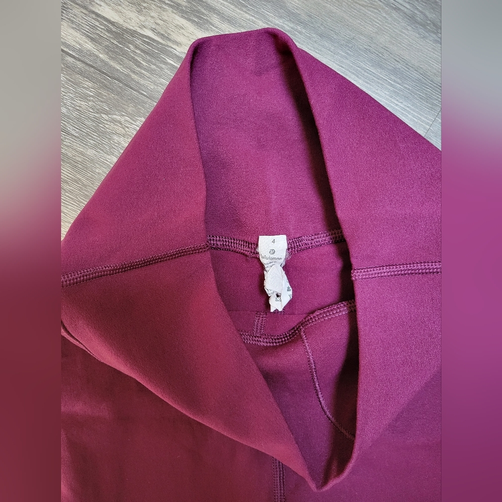 Lululemon Burgandy Leggings - Picture 3 of 5